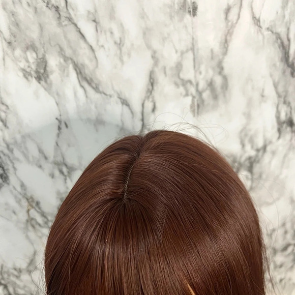 Burgundy Red Long Wig with Bangs 25 Inch - Picture 3 of 6